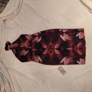 Le Chateau  midi length  floral print keyhole neck with criss cross halter